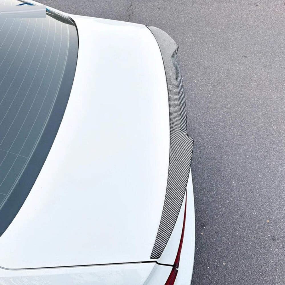 Car Craft Compatible With Audi A4 S4 B9 2017-2024 Rear Trunk Boot Roof Wing Lip Spoiler Splitter Skirts Zst-924 Carbon Fiber Look CC-7120
