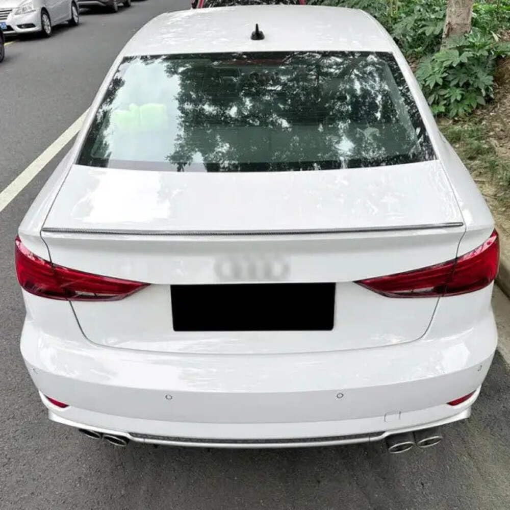 Car Craft Compatible with Audi A3 S3 8v 2014-2020 Rear Roof Trunk Mid Wing Lip Splitter Skirts Flag Spoiler Zst-480 Cf Carbon Fiber Look