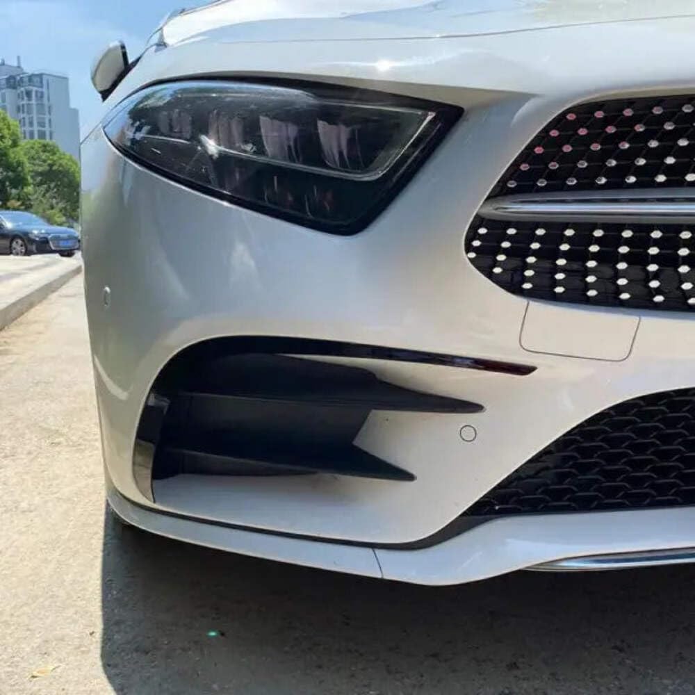 Car Craft Compatible with Mercedes CLS W257 C257 2018+ Front Amg Bumper Flag Side Lip Spoiler Skirst Splitter Zst-256 Gb Glossy Black