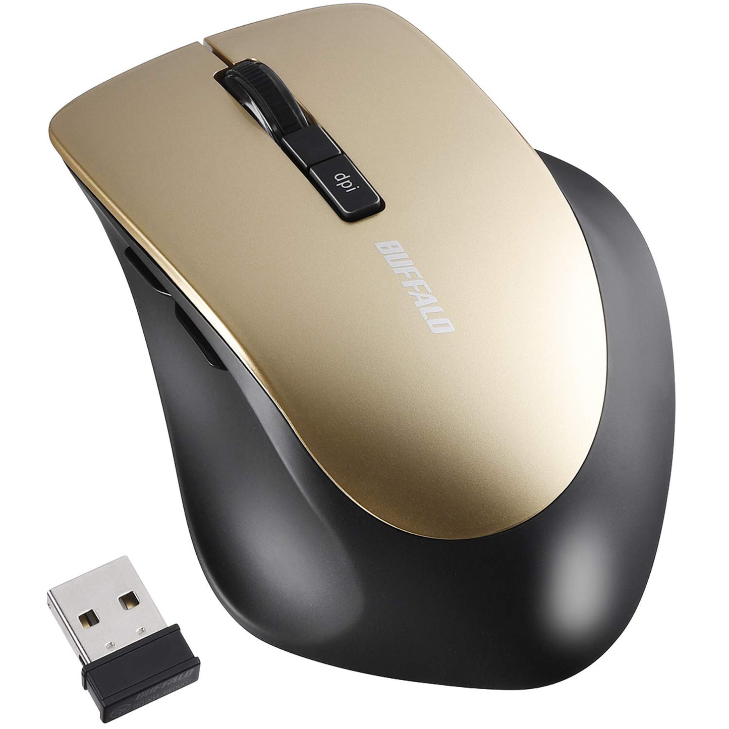 バッファロー マウス ワイヤレス 静音 5ボタン dpi切替 BlueLED ベージュピンク BSMBW325BP