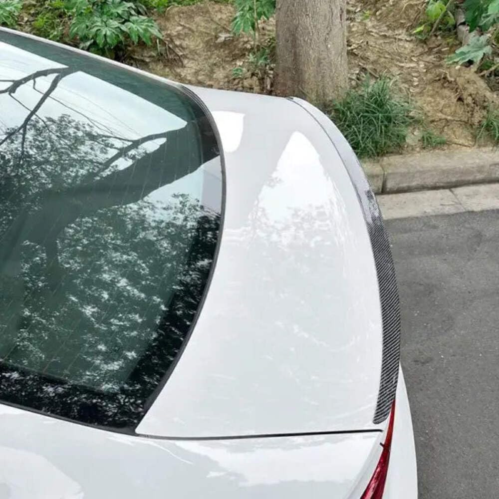 Car Craft Compatible with Audi A3 S3 8v 2014-2020 Rear Roof Trunk Mid Wing Lip Splitter Skirts Flag Spoiler Zst-480 Cf Carbon Fiber Look