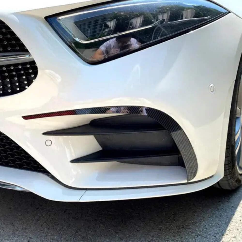 Car Craft Compatible with Mercedes CLS W257 C257 2018+ Front Amg Bumper Flag Side Lip Spoiler Skirst Splitter Zst-256 Gb Glossy Black