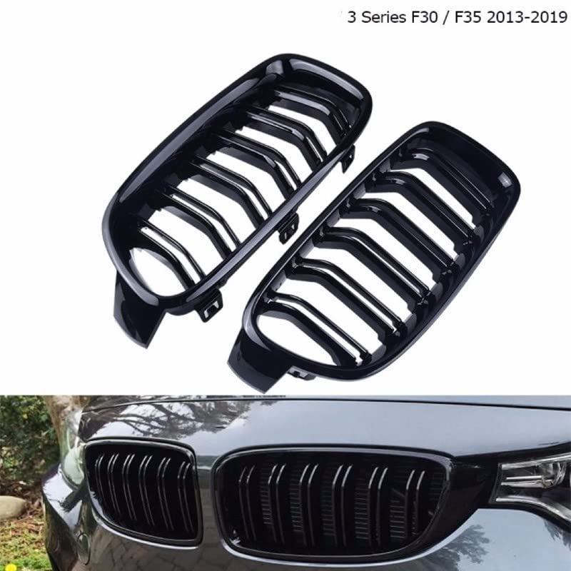 Car Craft Front Bumper Grill Compatible With Bmw 3 Series F30 2012-2018 Front Bumper Grill Glossy Black