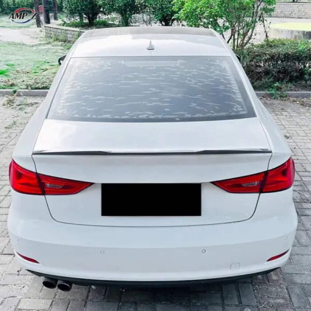 Car Craft Compatible with Audi A3 S3 8v 2014-2020 Rear Trunk Boot Lip Wing Spoiler Zst-823 Cf Carbon Fiber Look
