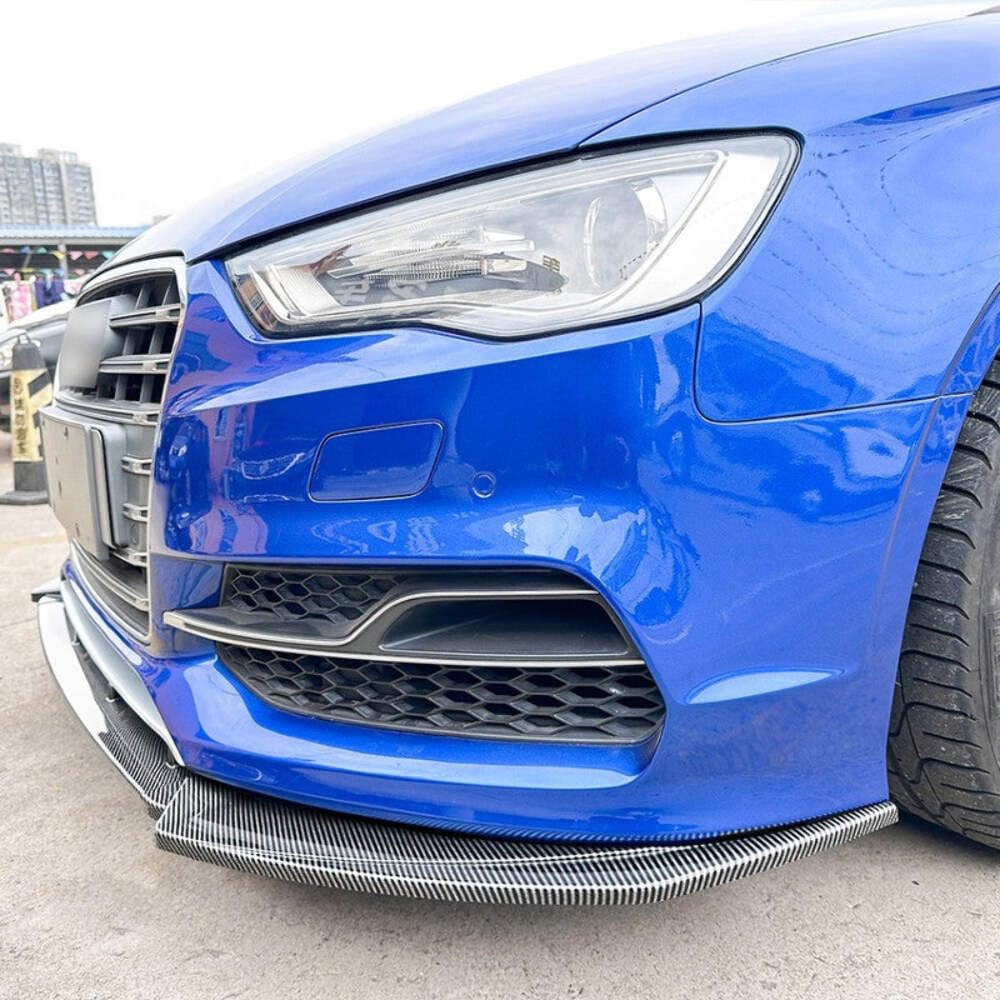 Car Craft Compatible With Audi A3 2013-2016 S3 Front Bumper Lip Splitter Diffuser Skirts Flag Canard Glossy Black Zst-718 Gb CC-6204