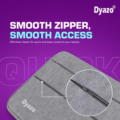 Dyazo 14.1 Inch Laptop Sleeve Case Cover With Handle And Two Front Pocket (Grey)