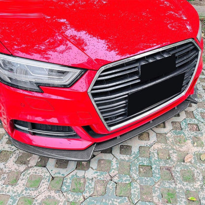 Car Craft Compatible With Audi A3 8v Facelift S Line 2017-2020 Front Bumper Lip Skirt Splitter Spoiler Zst-985 Carbon Fiber Look CC-7137