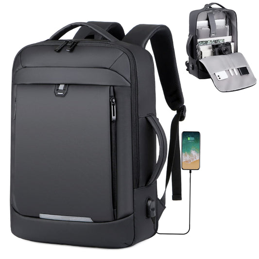 Mochila Laptop Impermeable Extensible 15.6in Con Carga USB Antirrobo Mochilas Para Computadora Negocios Viaje Escolar Al Aire Libre Mochila