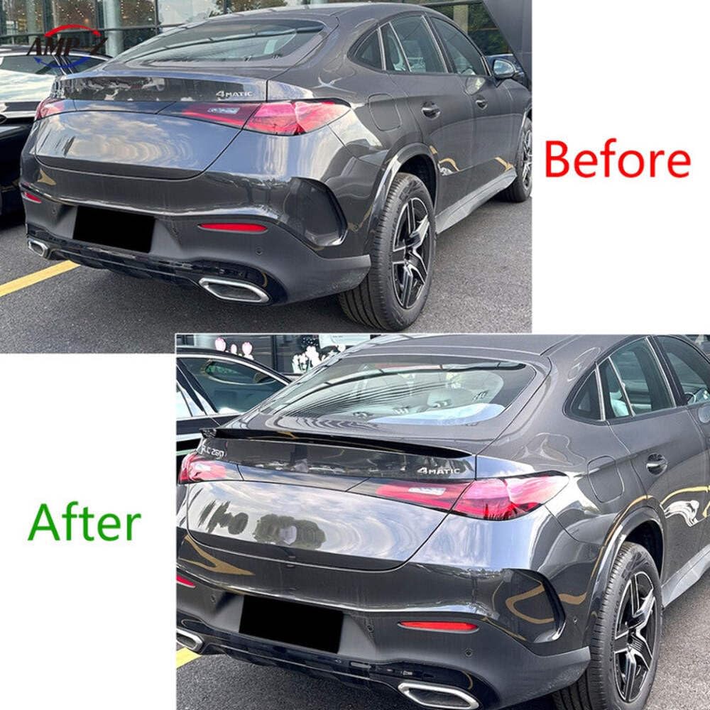 Car Craft Compatible With Mercedes Benz Glc Coupe C254 W254 X254 2024 + Rear Boot Trunk Wing Lip Spoiler Carbon Fiber Look Zst-802 Cf CC-6183