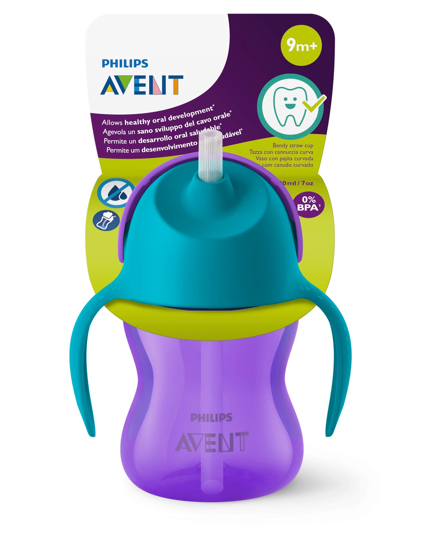 Philips Avent Sippy Cup dla niemowląt i małych dzieci, wolny od BPA, 200 ml, czerwono-niebieski (model SCF796/01)