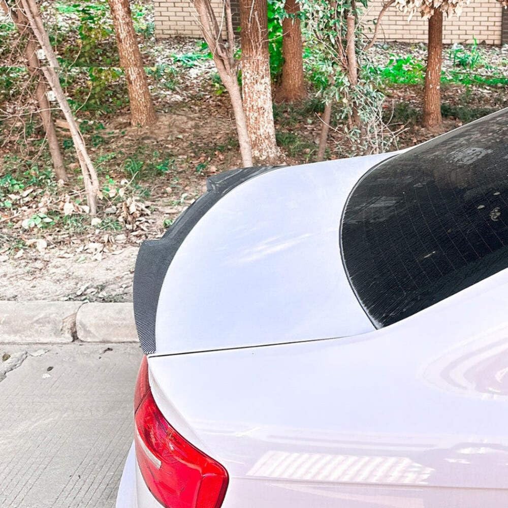 Car Craft Compatible With Audi A4 S4 B8 2009-2016 Rear Trunk Boot Roof Wing Lip Spoiler Splitter Skirts Zst-910 Carbon Fiber Look CC-7128