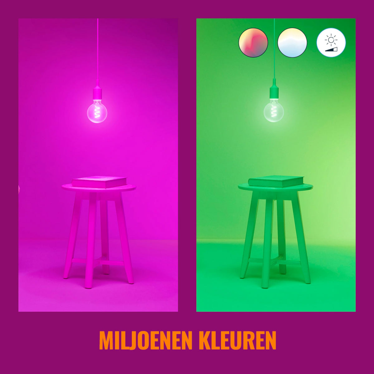 WiZ E27 Filament Lamp Globe - Colored and White Light - Smart LED Lighting - 40W - Transparent - Wi-Fi