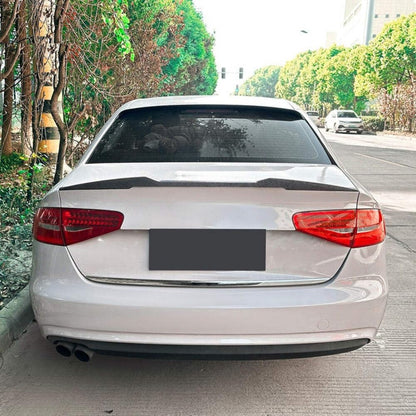 Car Craft Compatible With Audi A4 S4 B8 2009-2016 Rear Trunk Boot Roof Wing Lip Spoiler Splitter Skirts Zst-910 Carbon Fiber Look CC-7128