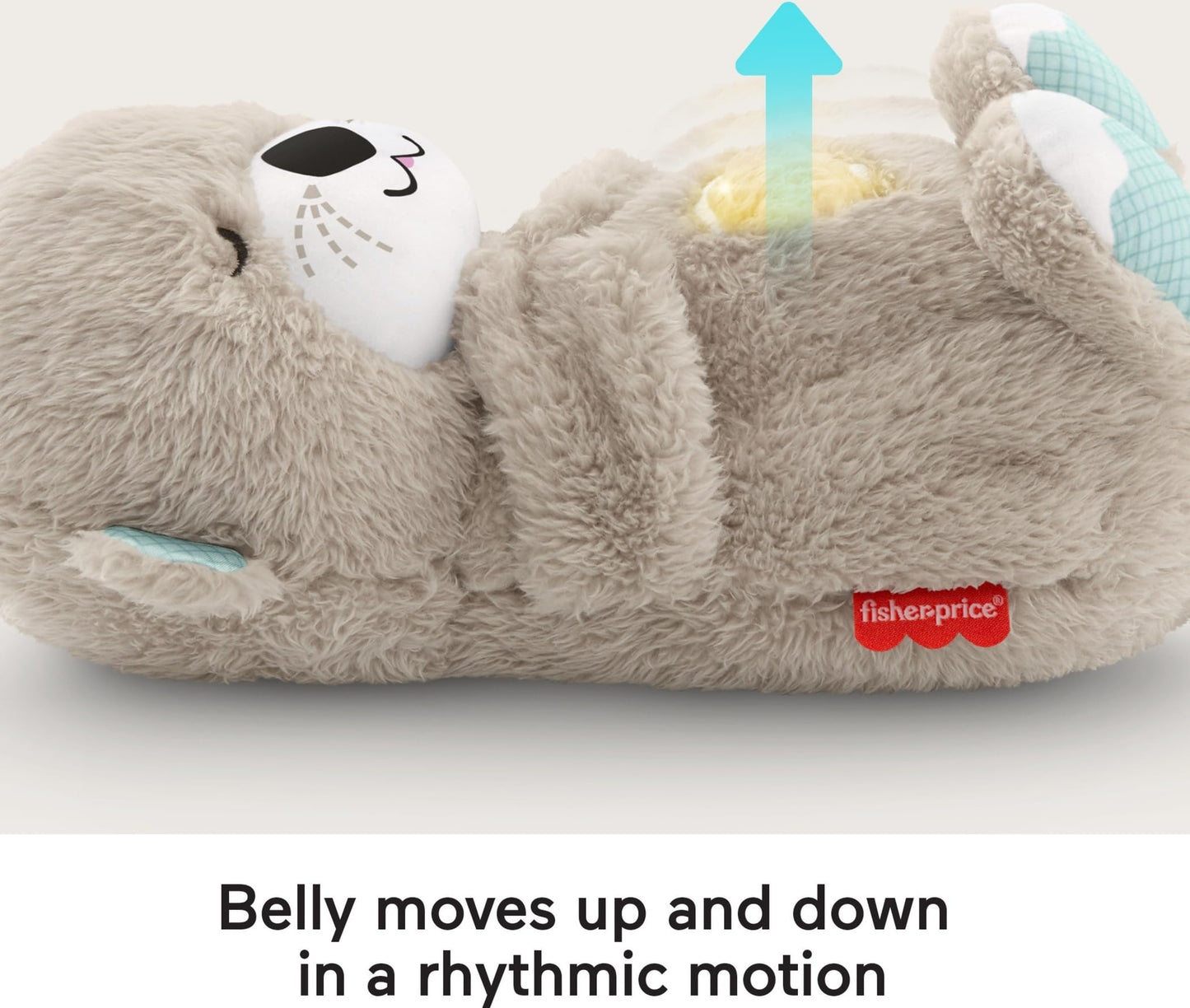 Fisher-Price Schlummer Otter Kuscheltier mit Atembewegung und Musik, Baby Erstausstattung, Neugeborene, Baby Spielzeug ab Geburt, Babyparty und Neugeborenen Geschenk, FXC66