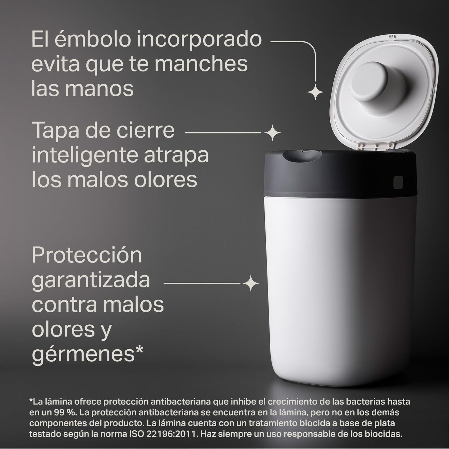 Tommee Tippee - Contenedor para Pañales Avanzado Twist and Click, Nuevo Sistema Ecológico, Incluye 12 Recambios con Película GREENFILM, Blanco
