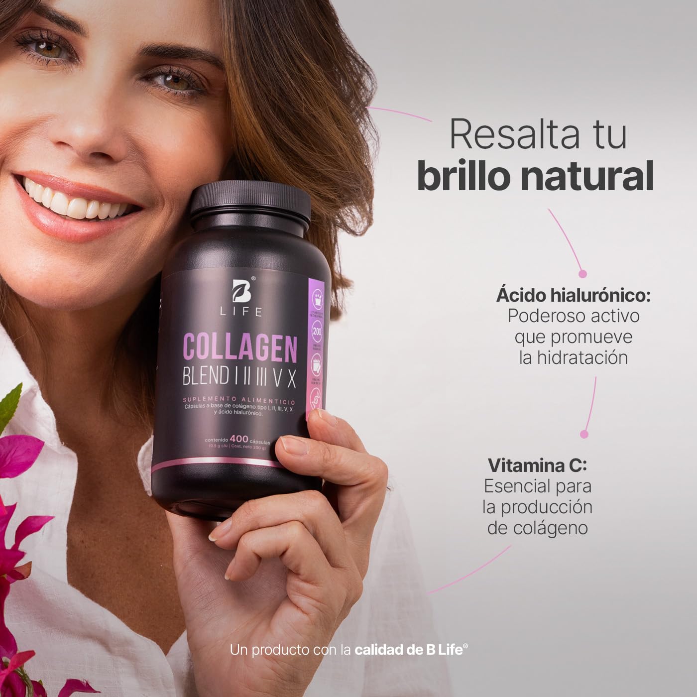 B Life Mezcla de Colágenos Tipo I, II, III, V y X 200 cápsulas