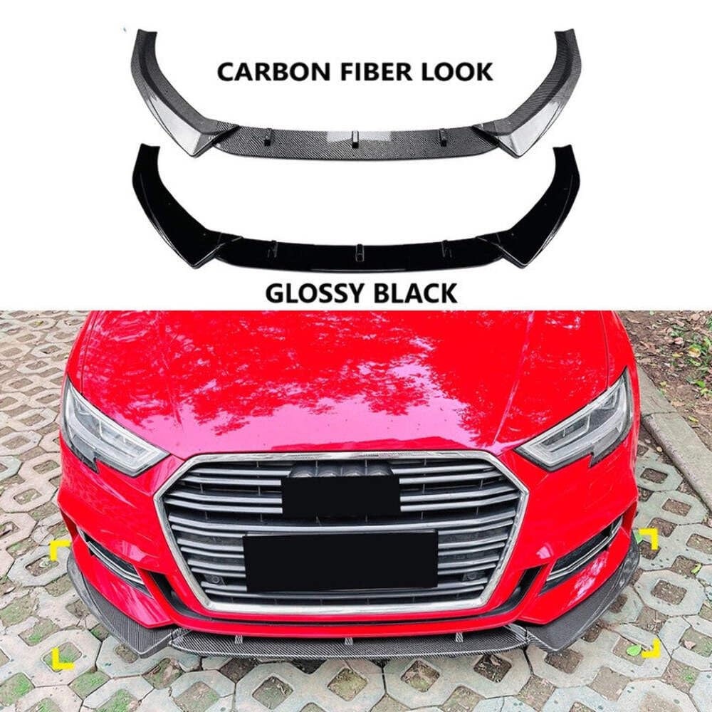 Car Craft Compatible With Audi A3 8v Facelift S Line 2017-2020 Front Bumper Lip Skirt Splitter Spoiler Zst-985 Glossy Black CC-7136