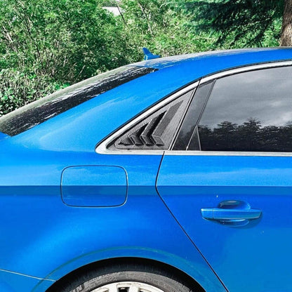 Car Craft Compatible With Audi A3 8v 2014-2020 Car Rear Window Louvers Sticker Rear Triangle Window Shade Spoiler Trim Accessories Zst-842 Cf Carbon Fiber Look CC-7135