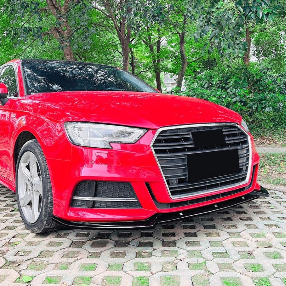 Car Craft Compatible With Audi A3 8v Facelift S Line 2017-2020 Front Bumper Lip Skirt Splitter Spoiler Zst-985 Glossy Black CC-7136