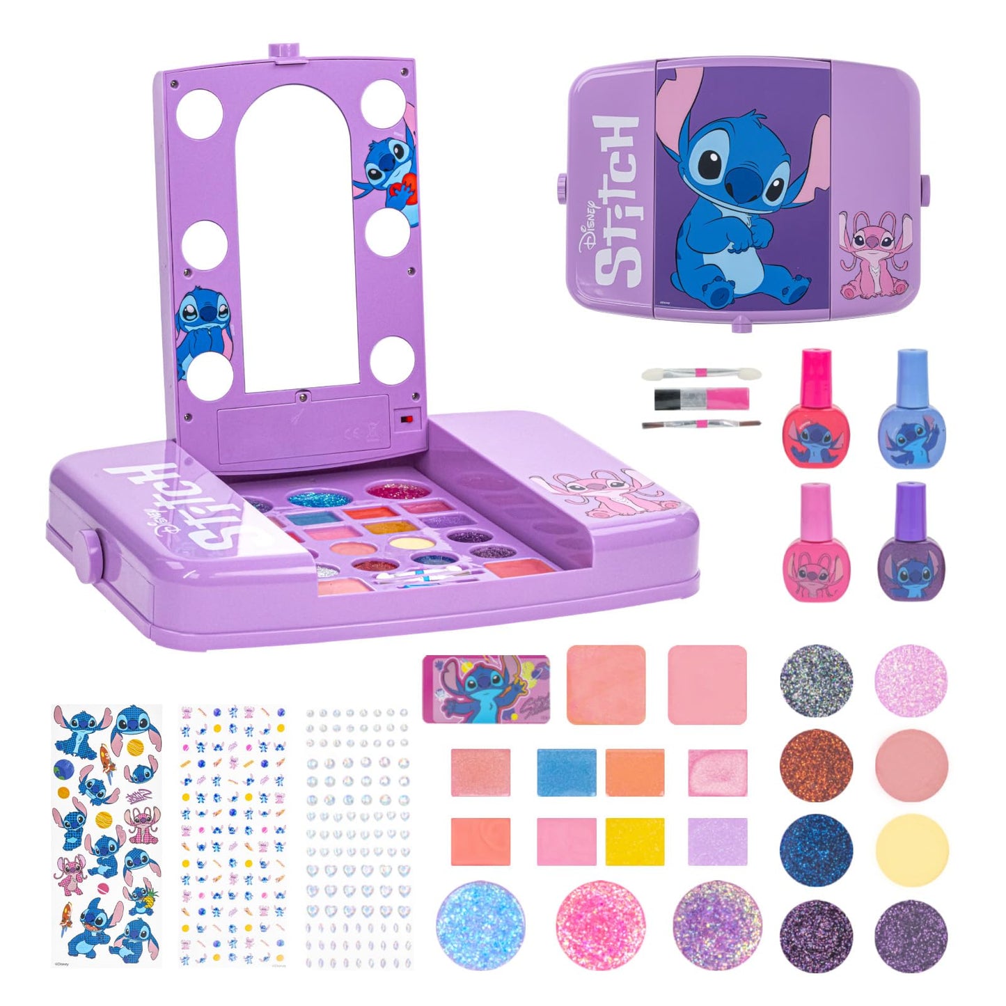 Barbie Set de Maquillaje con Espejo Luminoso Gloss y Esmalte.