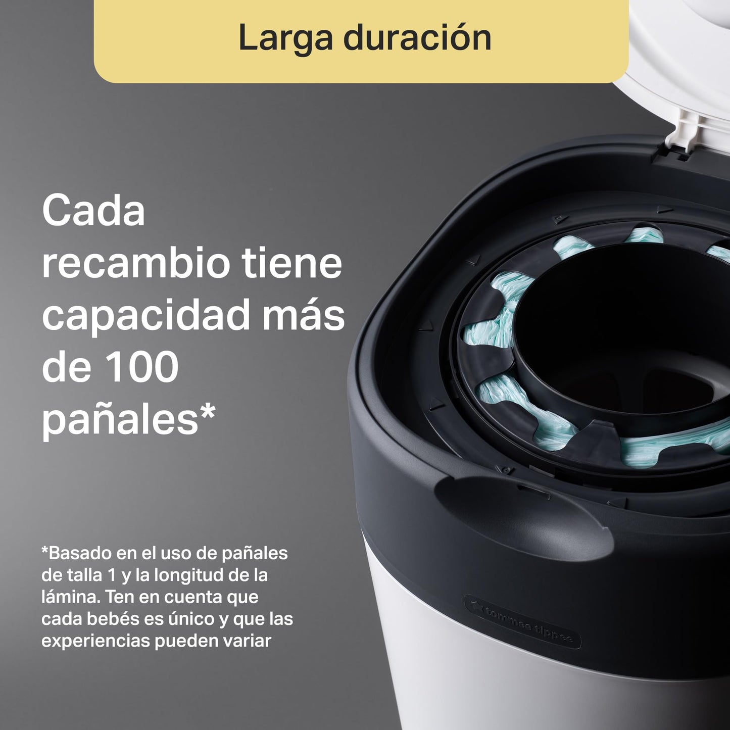 Tommee Tippee - Contenedor para Pañales Avanzado Twist and Click, Nuevo Sistema Ecológico, Incluye 12 Recambios con Película GREENFILM, Blanco