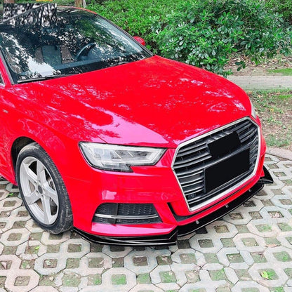 Car Craft Compatible With Audi A3 8v Facelift S Line 2017-2020 Front Bumper Lip Skirt Splitter Spoiler Zst-985 Carbon Fiber Look CC-7137