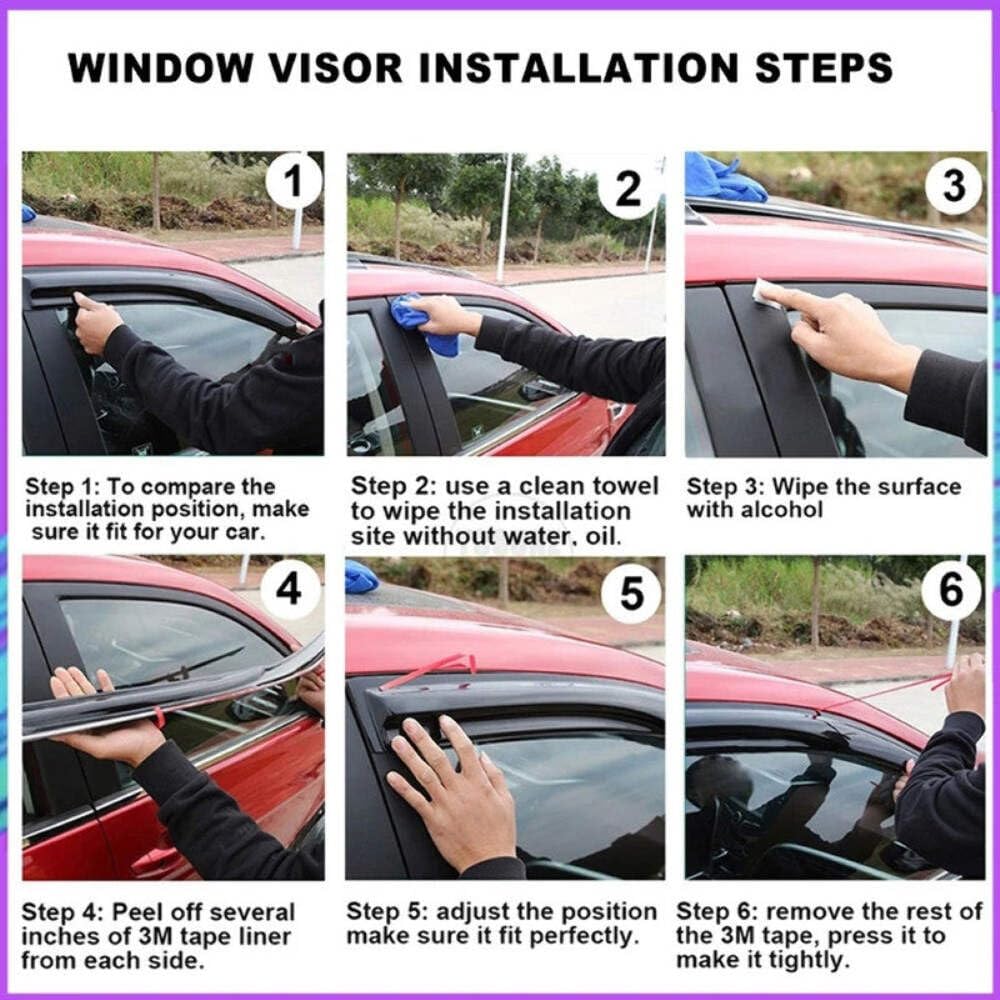 Car Craft Compatible With Bmw 5 Series Li G60 2024 Rain Shine Side Window Wind Deflectors Rain Sun Guard Door Visor Doorvisor Deflector Visor Shades Ventvisor Strip CC-7671