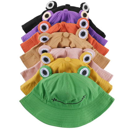 SAOROPEB Frog Hat for Adult Teens, Cute Bucket Hat, Cotton Funny Fisherman Men Women Yellow