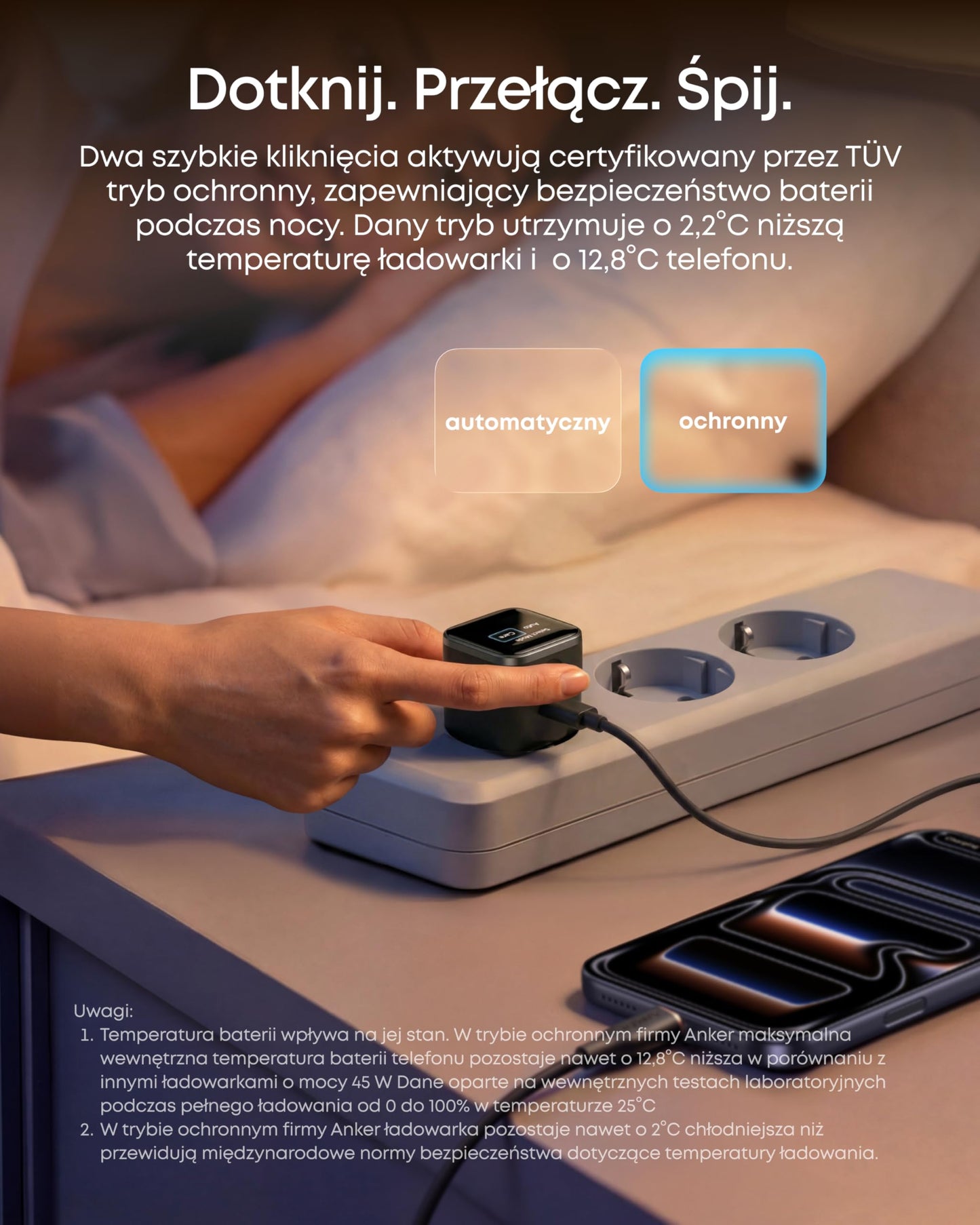 Anker ładowarka USB-C Nano, 45 W, inteligentny wyświetlacz, GaN