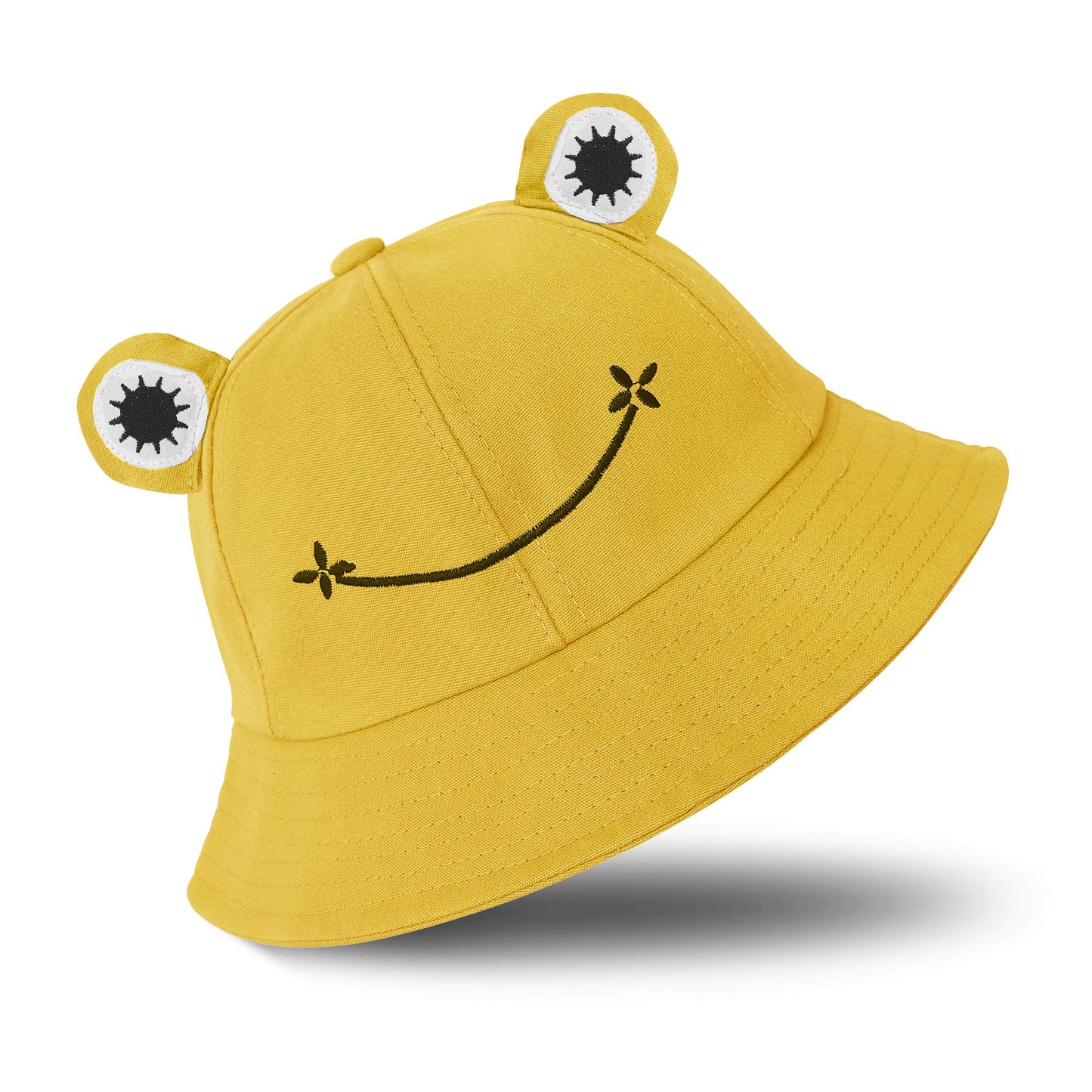 SAOROPEB Frog Hat for Adult Teens, Cute Bucket Hat, Cotton Funny Fisherman Men Women Yellow