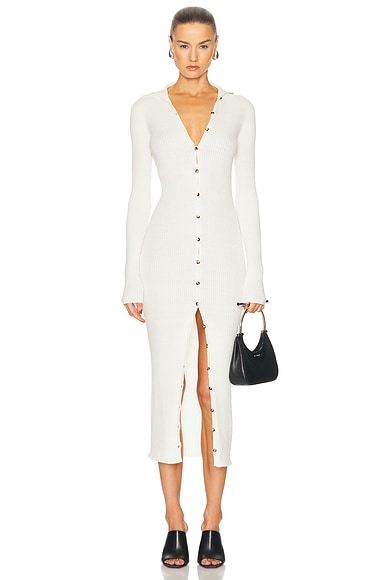 Light Rib Cardigan Long Dress