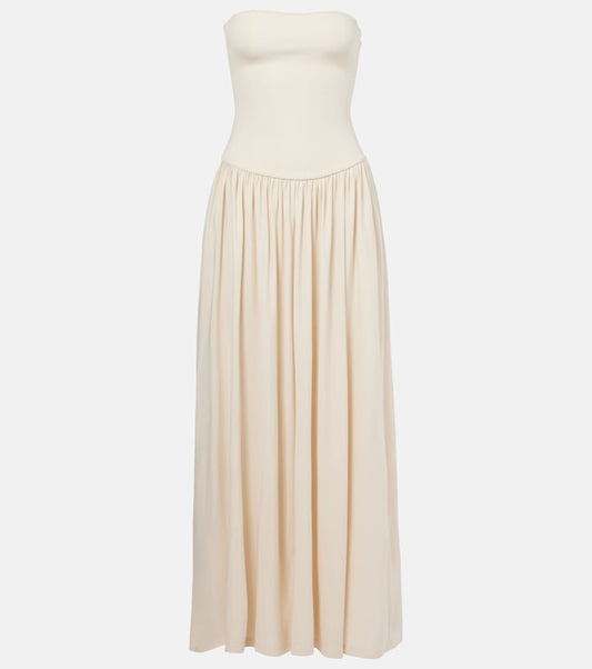 Dia strapless gathered midi dress