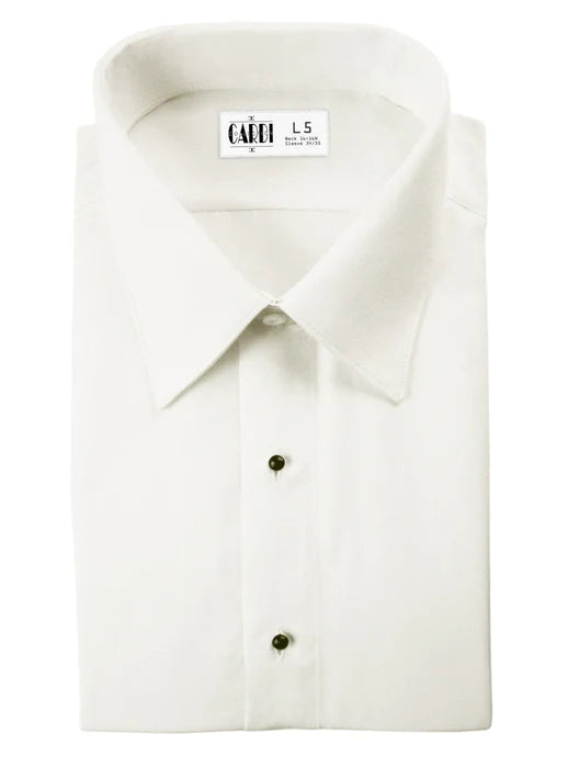 Big & Tall IVORY Wing Collar Non-Pleated Tuxedo Shirt - Ultra Soft Fabric! - Ivory / XL (17-17.5 Neck) / 32-33