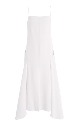 The Darby Cascade-Hem Crepe Midi Dress