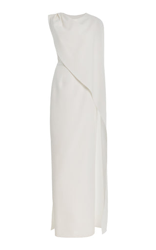 One-Shoulder Stretch-Crepe Gown