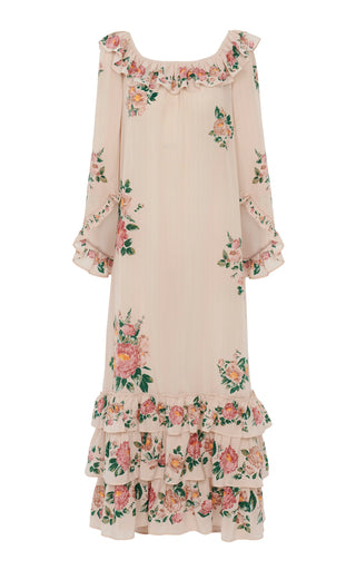 Floral Organic Silk Crepe de Chine Dress