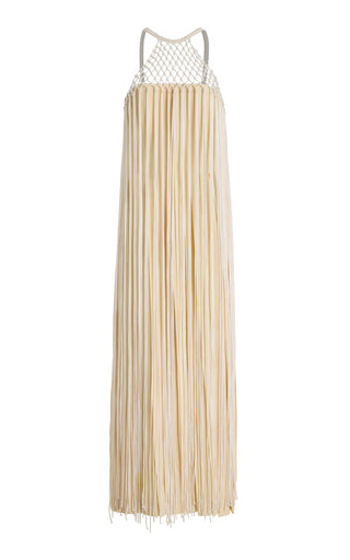 Tacia Fringed Silk Maxi Dress