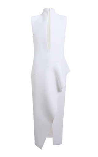 Hilda Plunging Crepe Midi Dress