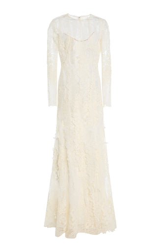 Appliquéd Guipure Gown