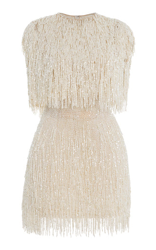 Pearl-Fringed Mini Dress