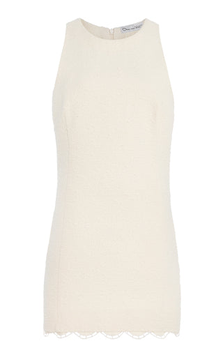 Scalloped Wool-Tweed Mini Dress