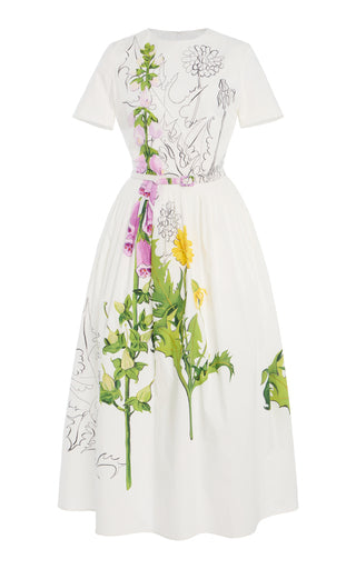 Dandelion-Printed Cotton-Poplin Midi Dress