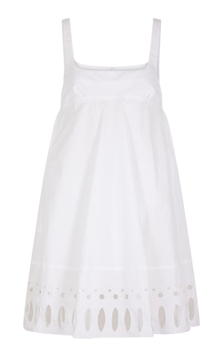 Poplin Eyelet-Hem Mini Dress