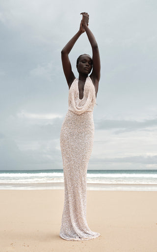 Presley Draped Tulle Gown