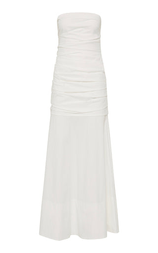 Strapless Cotton-Blend Maxi Dress