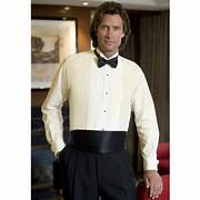 Big & Tall IVORY Wing Collar Non-Pleated Tuxedo Shirt - Ultra Soft Fabric! - Ivory / XL (17-17.5 Neck) / 32-33