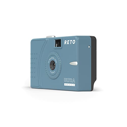 RETO Ultra Wide and Slim 35mm Reusable Daylight Film Camera - 22mm Wide Lens, Focus Free, Light Weight, Easy to Use (Teal)