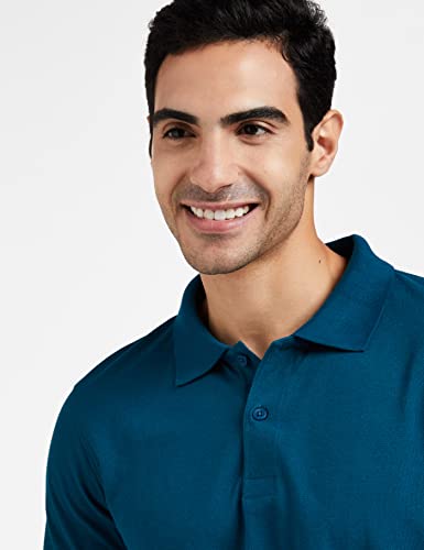 Amazon Brand - Symbol Men's Solid Regular Polo Shirt (AW17MPCP-SINGLE_Fog Teal S)