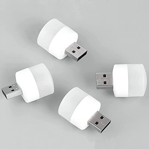 Stewit Plug in LED Night Light Mini USB LED Light Flexible USB LED Ambient Light Mini USB LED Light, LED Portable car Bulb, Indoor, Outdoor, Reading, Sleep (4 pcs)