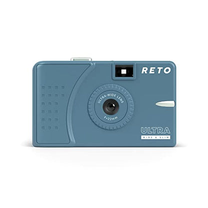 RETO Ultra Wide and Slim 35mm Reusable Daylight Film Camera - 22mm Wide Lens, Focus Free, Light Weight, Easy to Use (Teal) -123